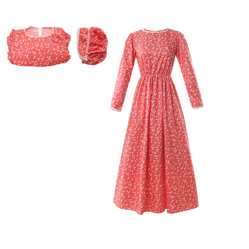 NSPSTT Prairie Dress Women Pioneer Dress Colonial Costume Women Amish Old Fashioned Floral Dresses - Image 4